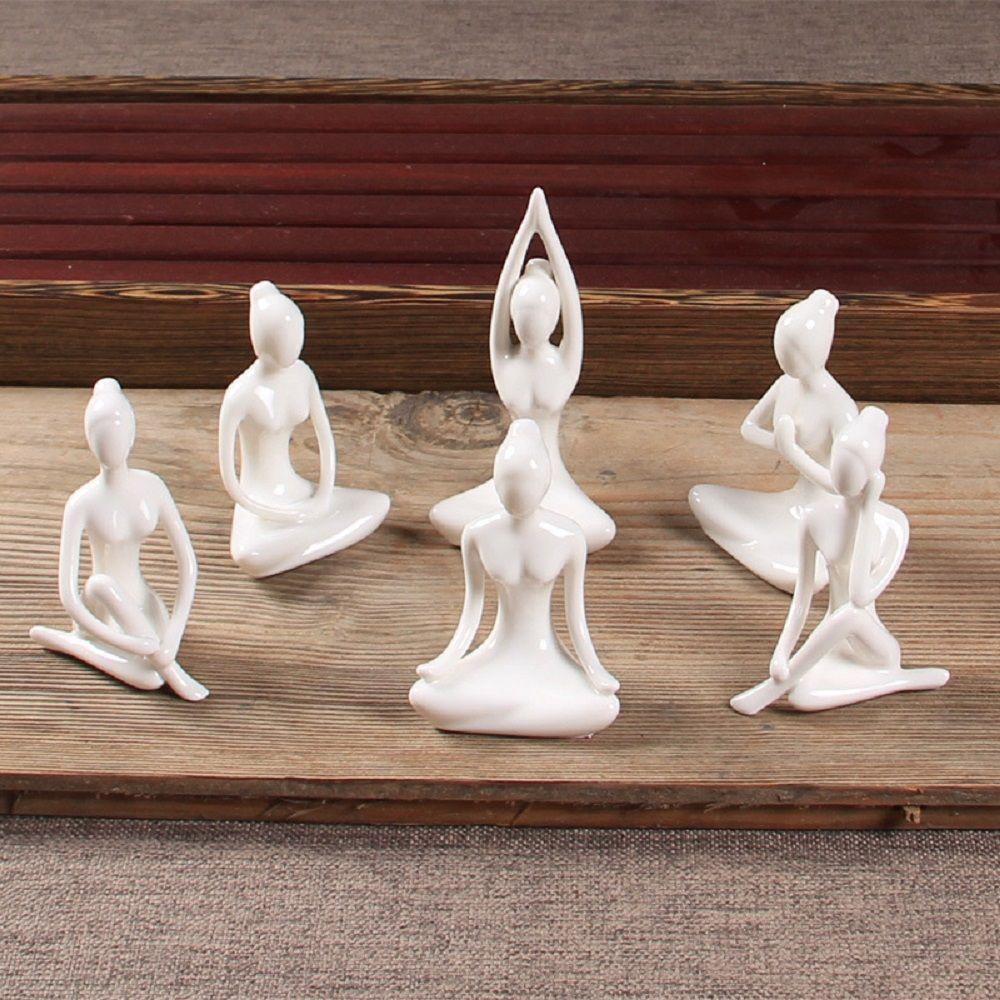 LEISURE 1 Bức Tượng Yoga Poses Bằng Sứ Phong Cách Vintage