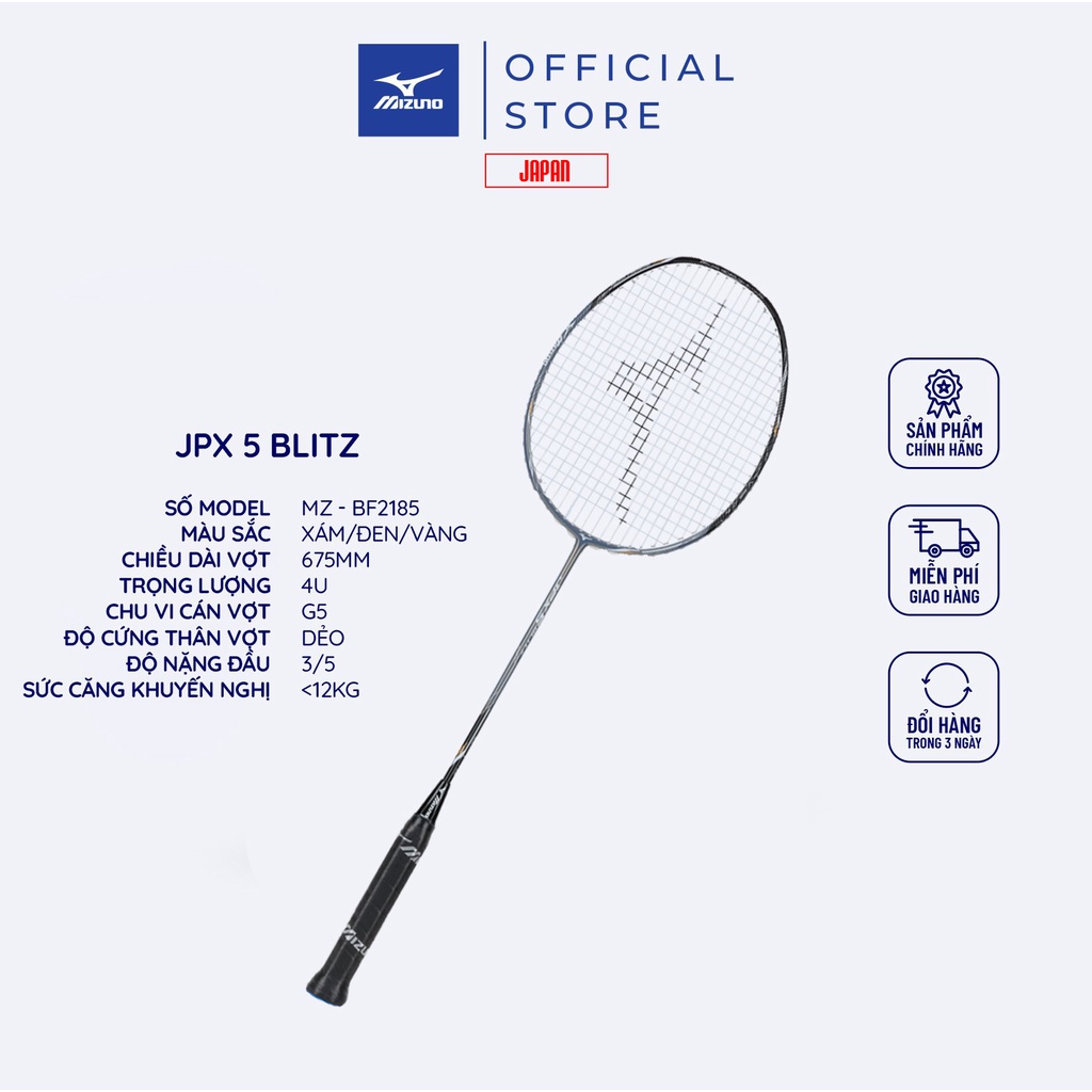 Vợt cầu lông JPX 5 BLITZ MIZUNO Với Thiết Kế Tinh Tế,Hiện Đại,Nhẹ Nhàng Dễ Dàng Sử Dụng Phù Hợp Với Những Người Mới