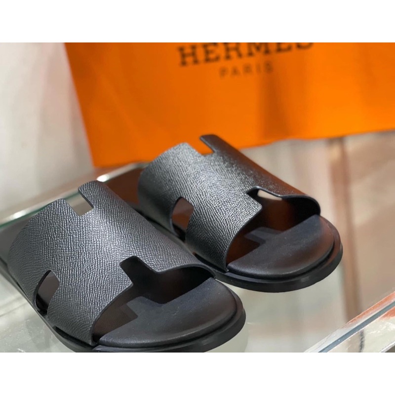 Dép da đính đá H đính nam kèm video