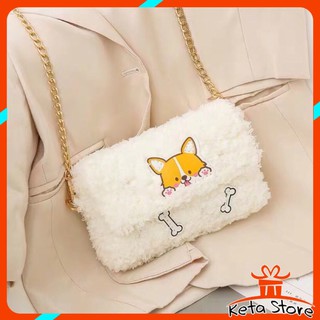 Túi tự đan len xù Shiba