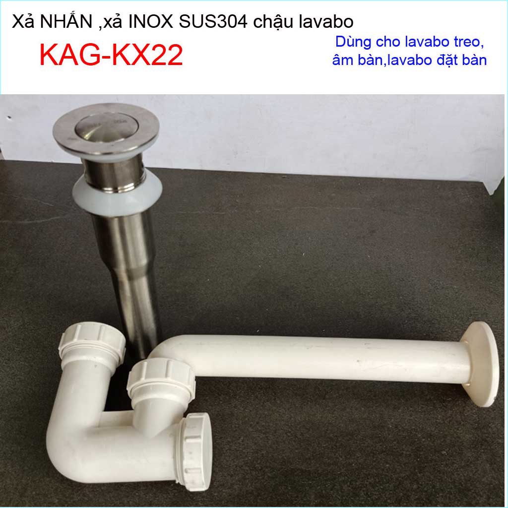 Xả lavabo Kace KAG-KX22, bộ xả nhấn sứ chậu rửa mặt chậu sứ giá tốt hiệu suất sử dụng tốt chặn tóc tốt thoát nước nhanh