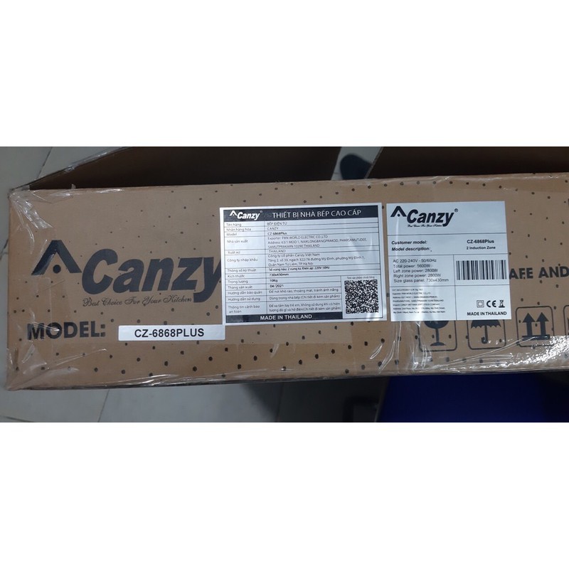 Bếp từ đôi Canzy CZ 6868plus bếp điện từ âm nhập khẩu Thái lan, tiết kiệm điện, bảo hành 3 năm