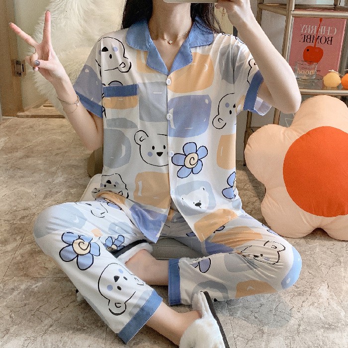 Pijama, Bộ Ngủ Nữ Cộc Dài Họa Tiết Xinh Xắn Kute Mã CDCP02