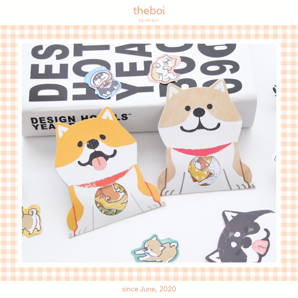 30 Miếng Sticker Chó Shiba Inu & Husky Siêu Dễ Thương