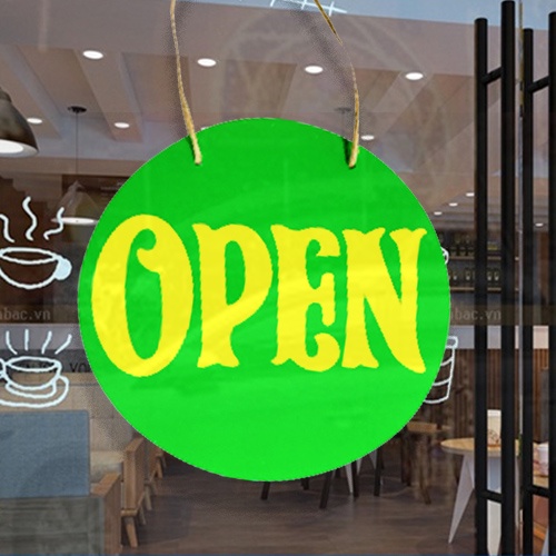 Bảng treo Open - Closed 2mặt mica chữ trắng 20X20cm