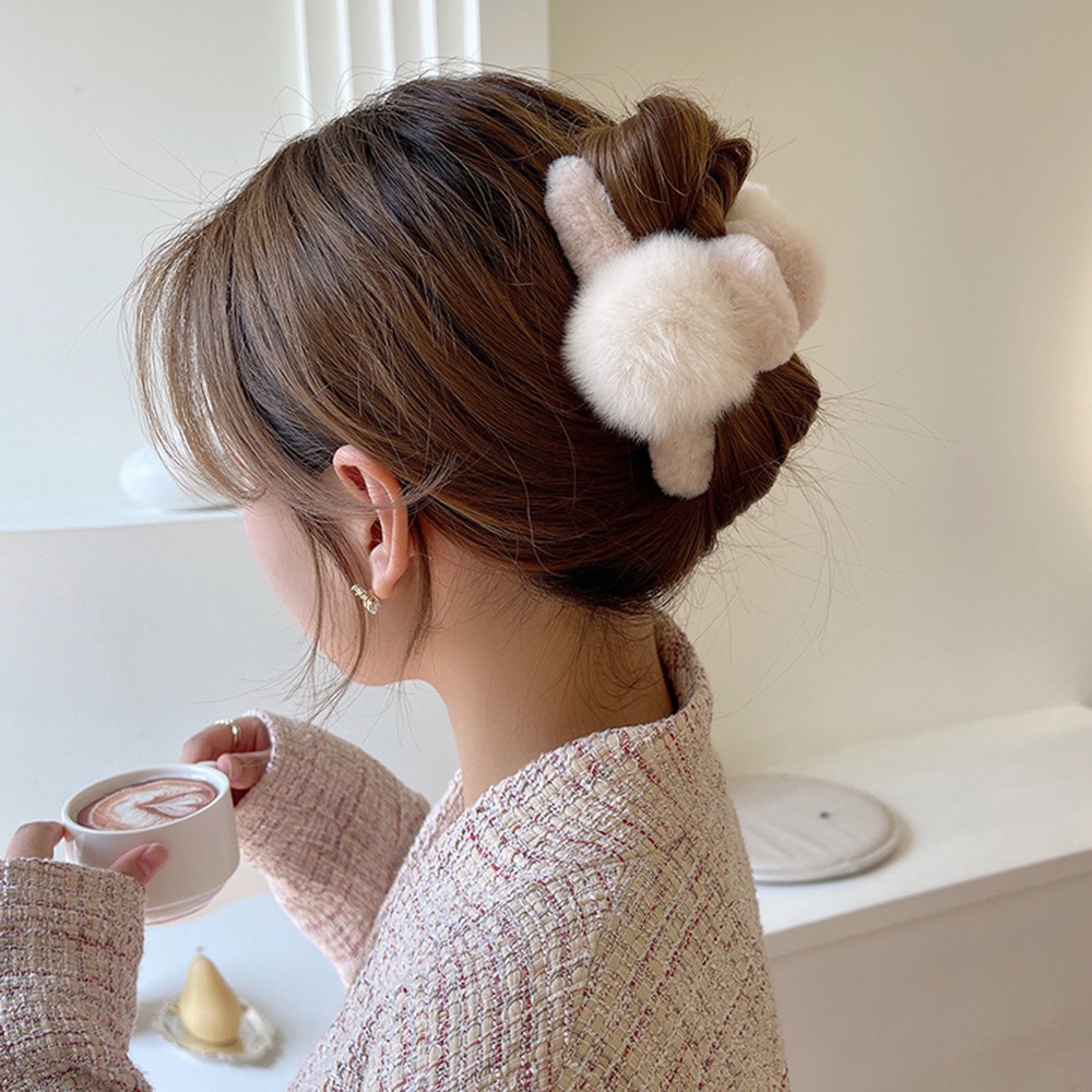 Kẹp tóc HAIMEIKANG phối lông thiết kế đáng yêu cho nữ
