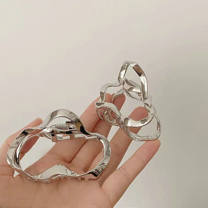 Kẹp Tóc Kim Loại Kiểu Dáng Hình Học Ba Chiều Cá Tính Đơn Giản Phong Cách Cho Nữ