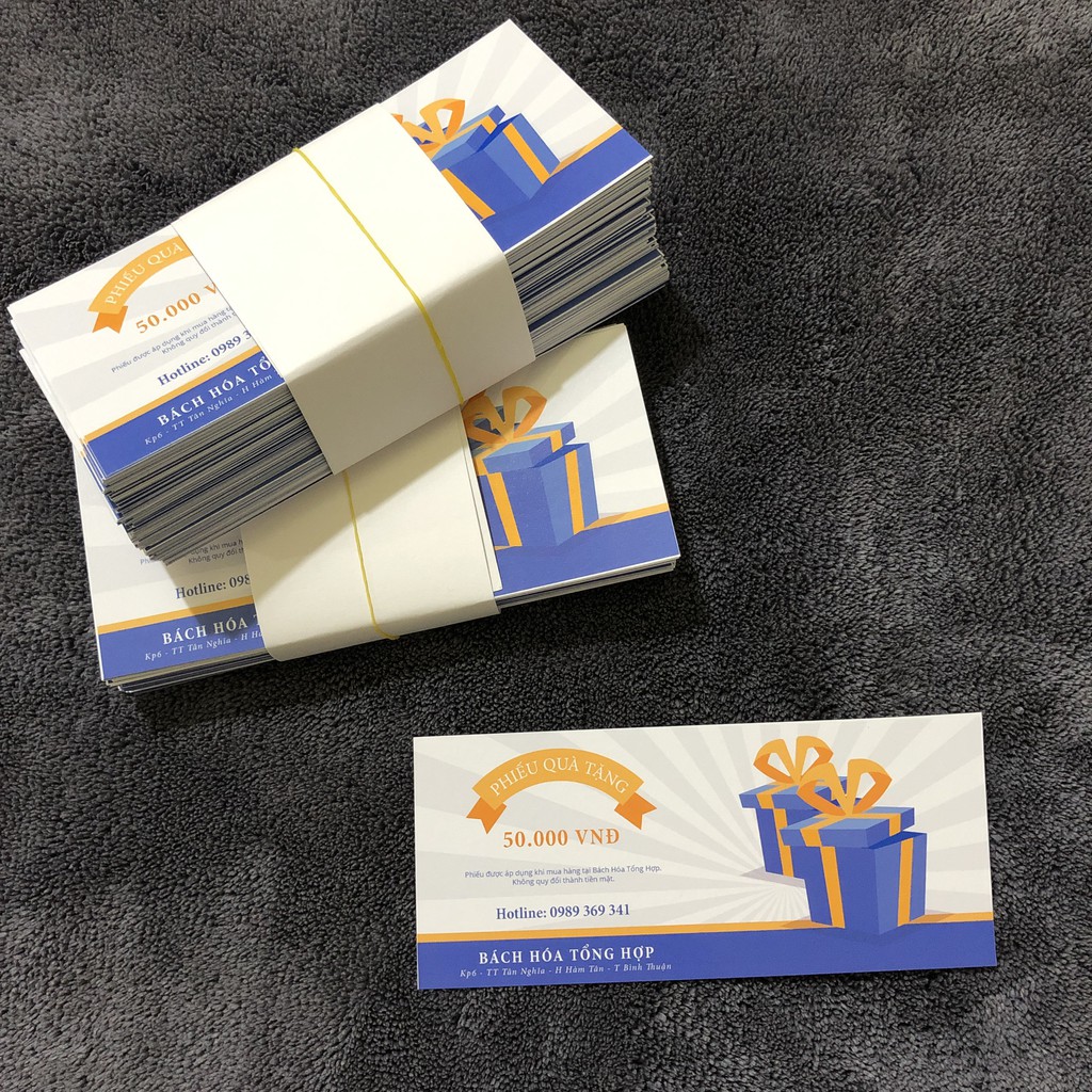 In phiếu quà tặng / voucher cho shop