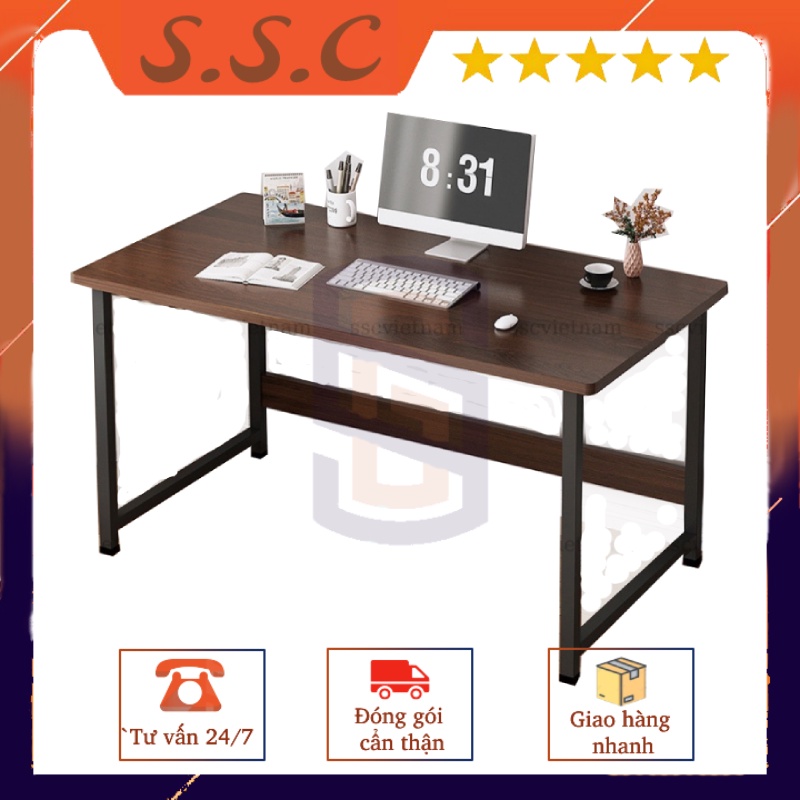 Bàn làm việc full phụ kiện lắp ráp bằng gỗ ép siêu chắc chắn, bàn học sinh, sinh viên gỗ MDF dễ lau chùi