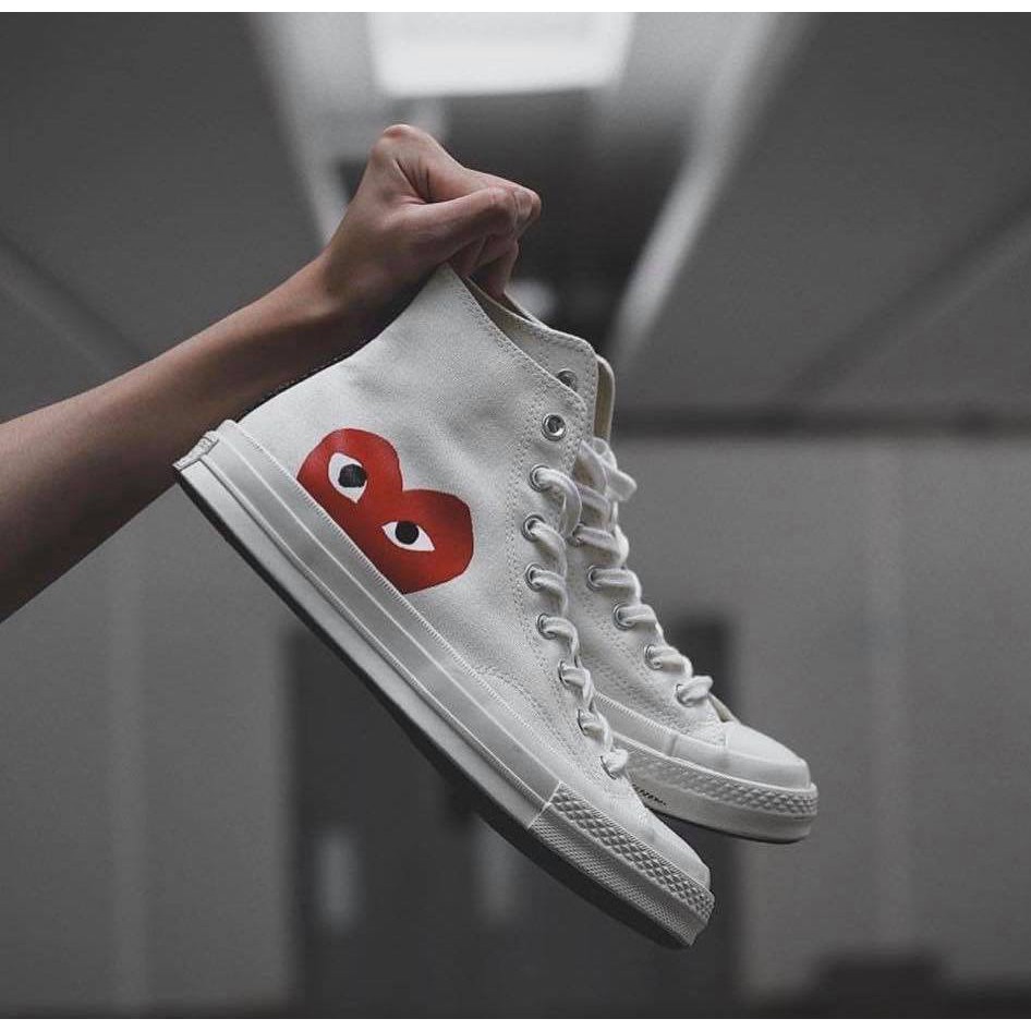 [  CHÍNH HÃNG ] giày sneaker CONVERSEE CDG HIGH WHITE