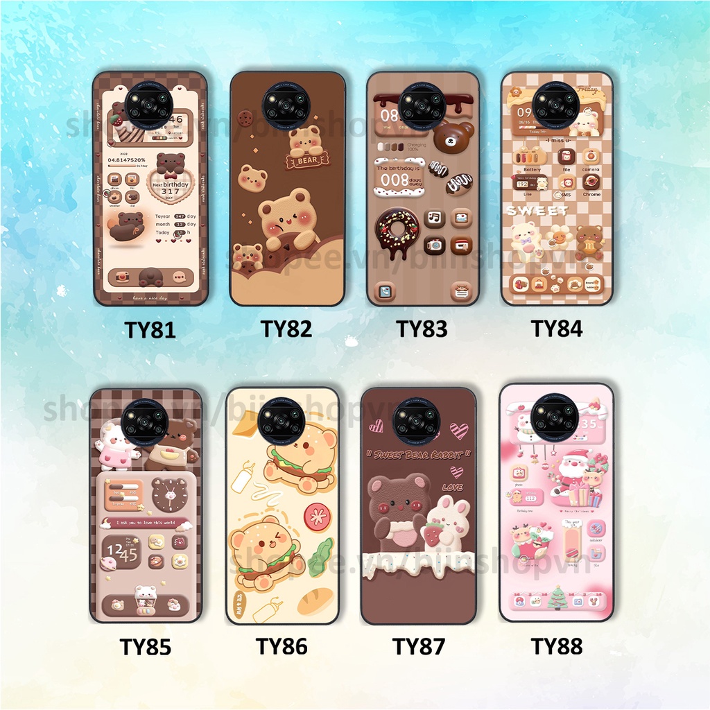 Ốp Xiaomi Poco X3 / Poco X3 Pro in hình gấu chocolate kẹo ngọt siêu đẹp siêu xinh