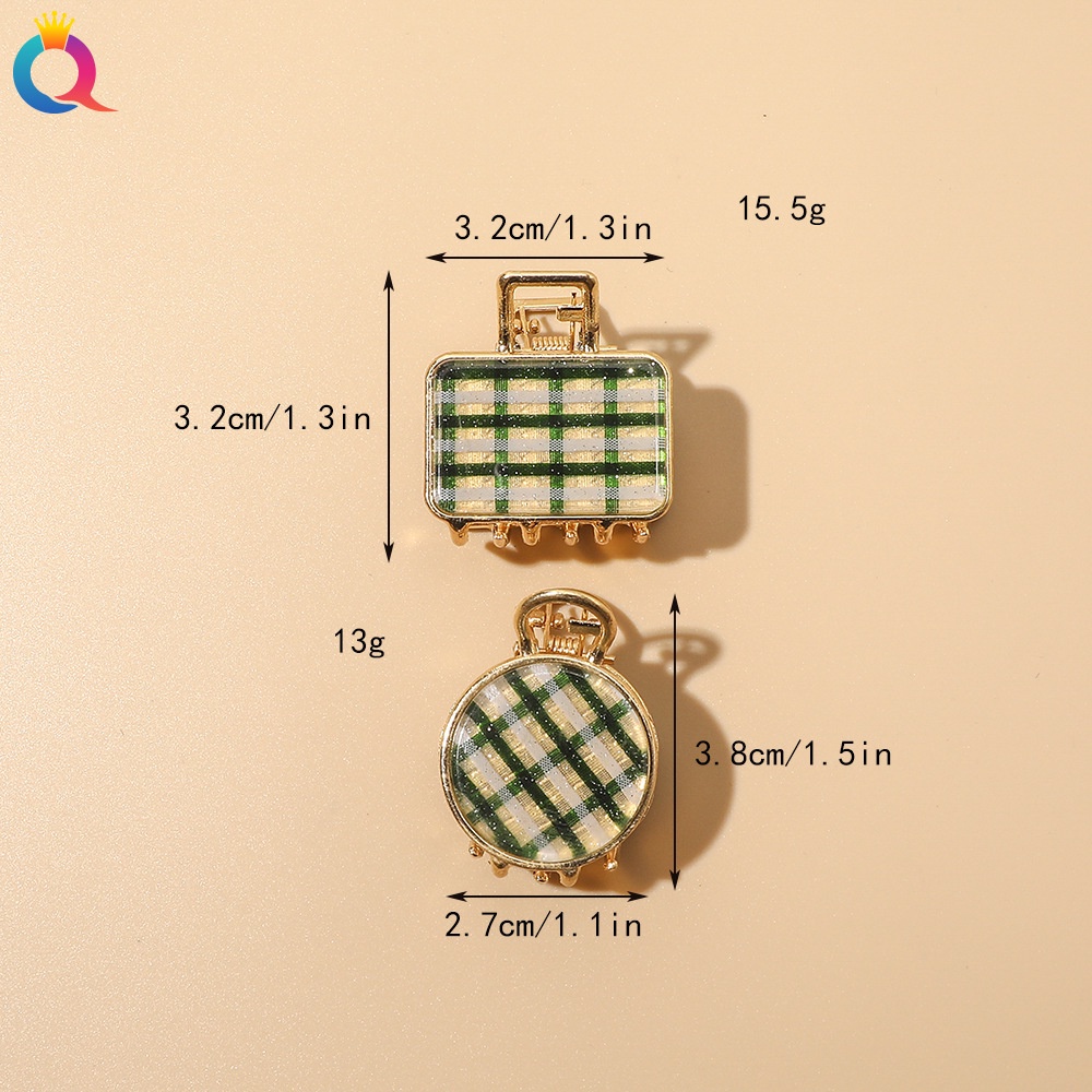 Kẹp tóc hợp kim hình tròn / vuông kiểu Hàn Quốc duyên dáng hợp thời trang cho nữ