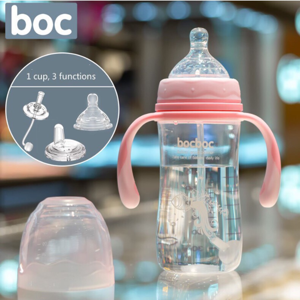 Bình Sữa BOCBOC và AYMER 3 Trong 1,chống sặc,chống đầy hơi có tay cầm cho bé dung tích 240ml