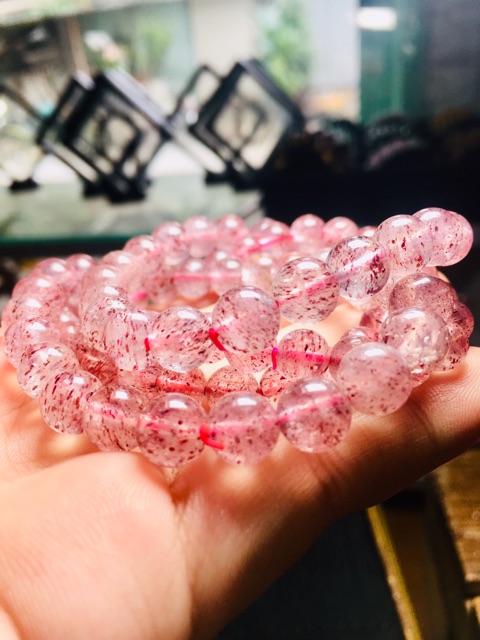 VÒNG TAY THACH ANH DÂU ĐỎ ( ƯU LINH 8li) STRAWBERRY QUARTZ