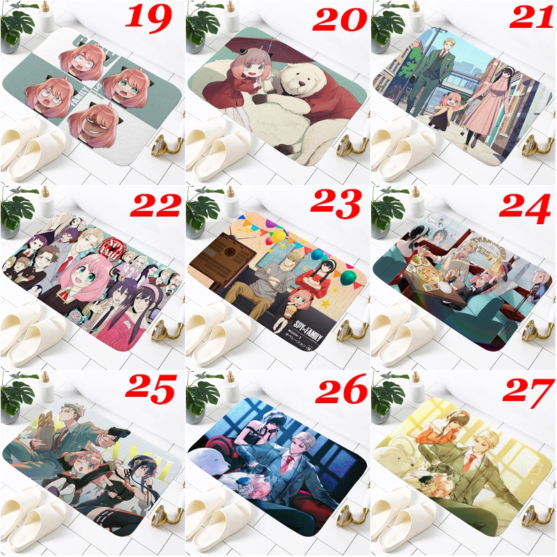 Thảm Chùi Chân Chống Trượt In Hình Anime Dùng Trang Trí Nhà Tắm Kích Thước 60x40cm