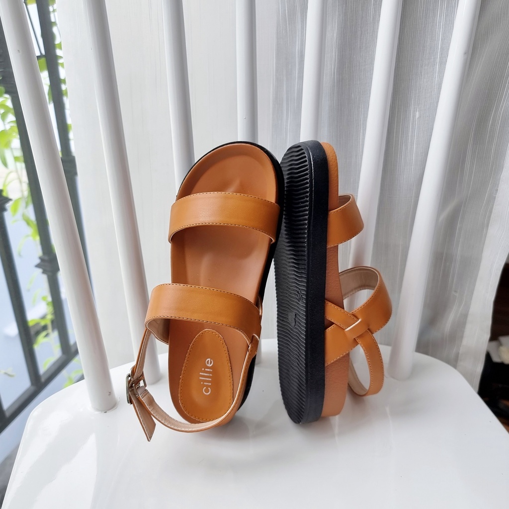 Giày sandal nữ quai ngang basic đế bánh mì cao 4cm mang công sở đi chơi dạo phố Cillie 1098