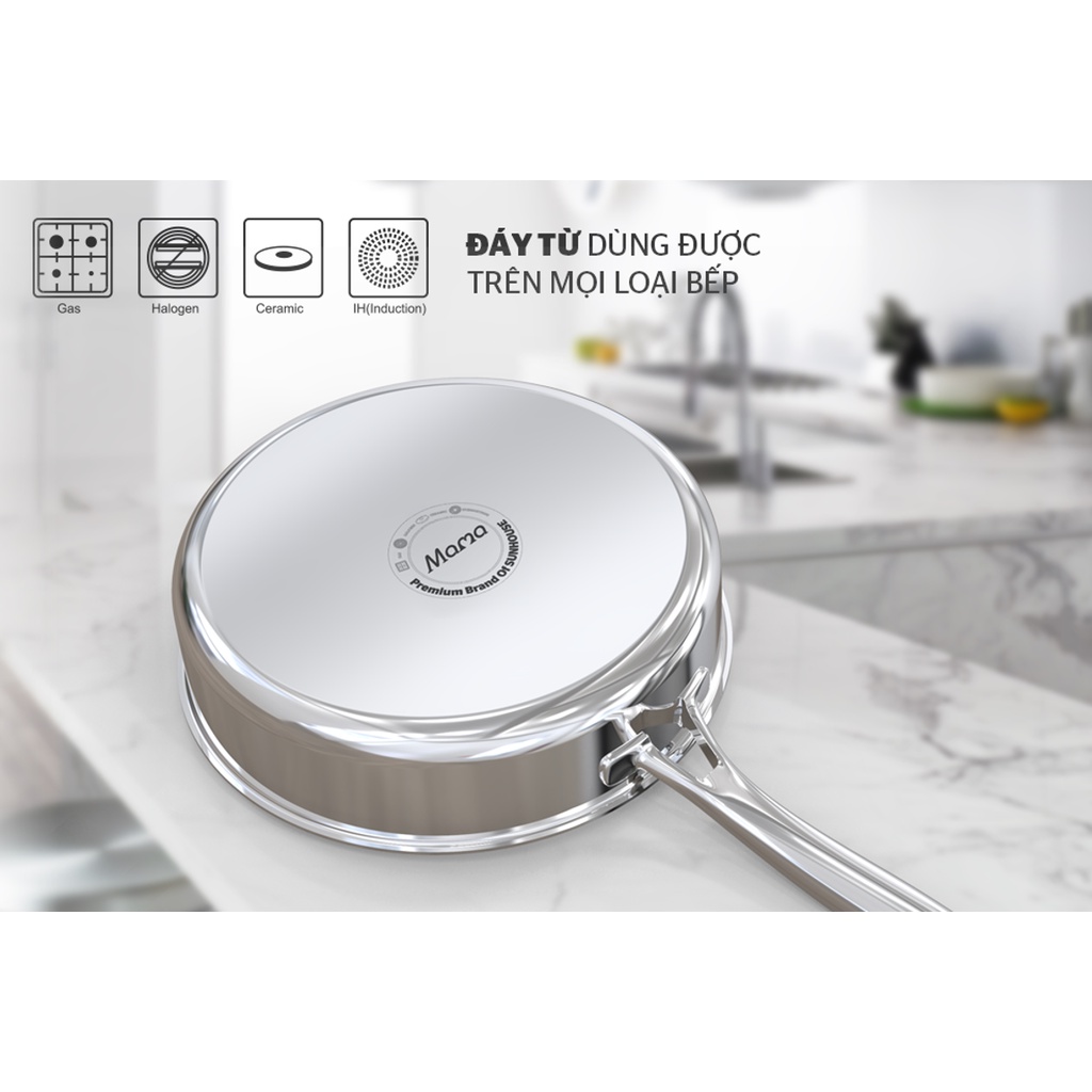 BỘ NỒI CHẢO INOX ĐA LỚP SUNHOUSE SHG700