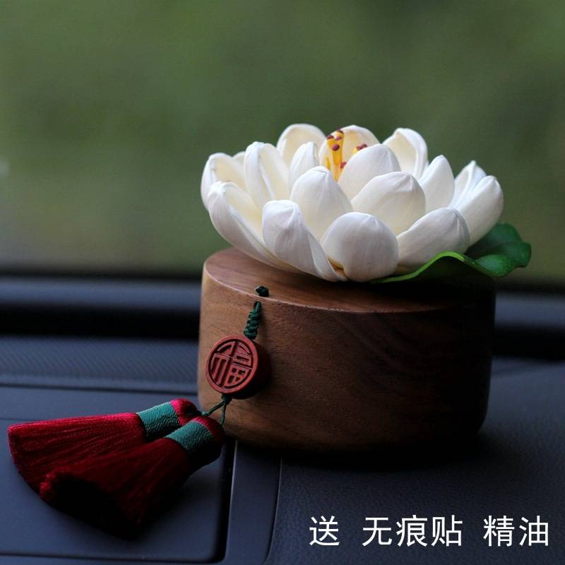 Chậu Hoa Trang Trí Taplo Ô Tô, Nước Hoa Ô Tô Cao Cấp Làm Từ Gỗ Hồ Đào