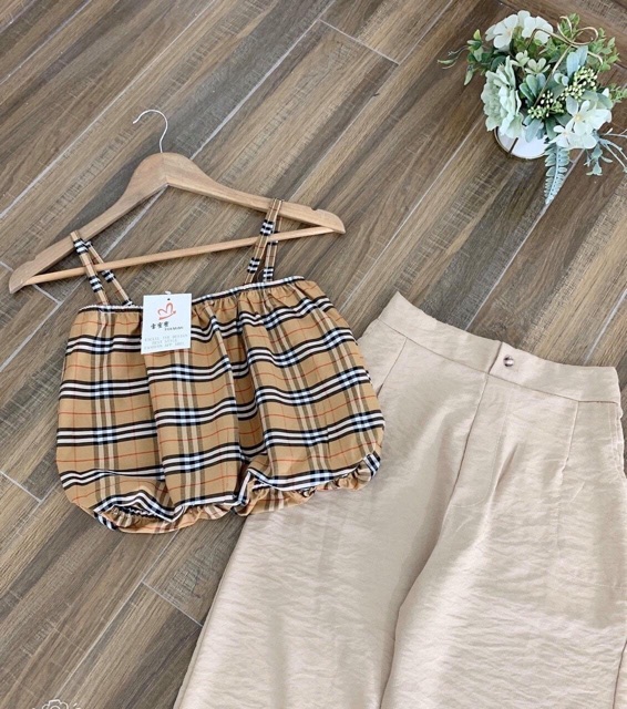 SET ÁO 2 DÂY KẺ BBR MIX QUẦN ỐNG SUÔNG | BigBuy360 - bigbuy360.vn