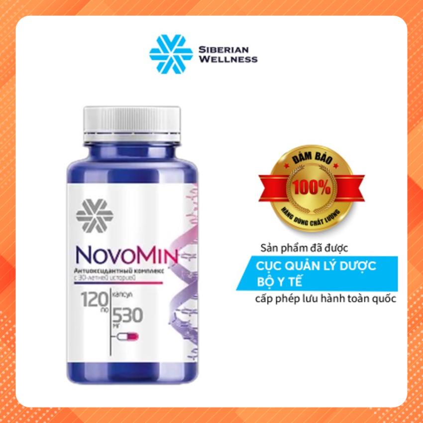 [Chính hãng] Chống oxy hóa, tăng cường sức khỏe, bổ sung vitamin với Novomin của Siberian Wellness (Nga) - Hộp 120 viên.