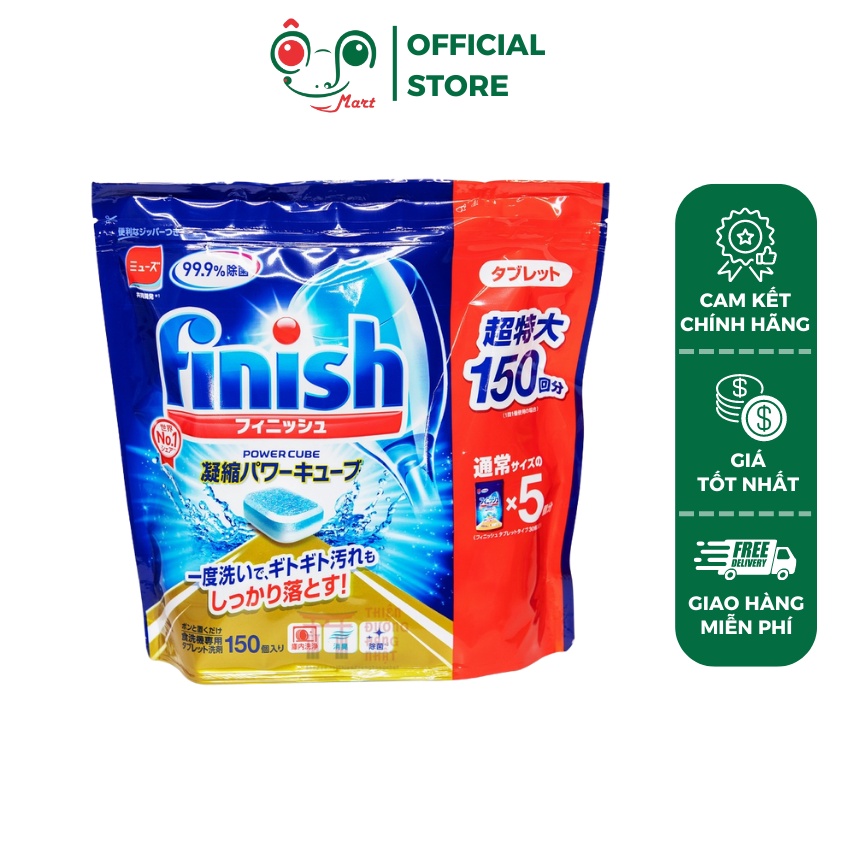 Viên rửa bát Finish Nhật Bản chuyên dụng cho máy rửa bát - Túi 150 viên