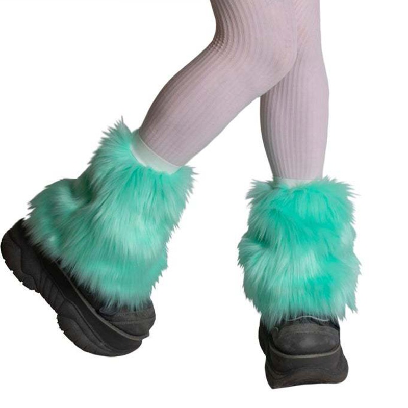 Vớ ống chân vải lông giả dày giữ ấm mùa đông phong cách Lolita dễ thương 10MK