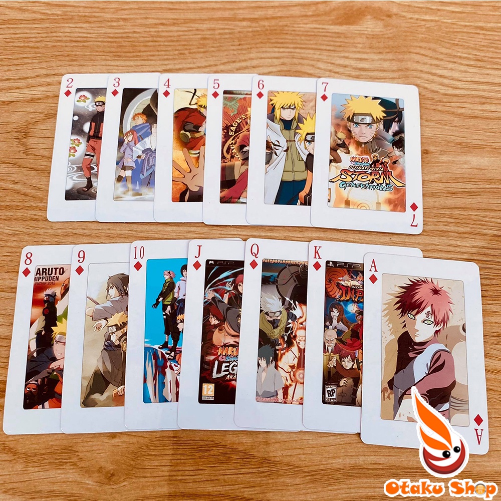 Bài tây Anime Naruto dùng chơi bài Poker, tú lơ khơ boardgame chuyên dành cho Otaku