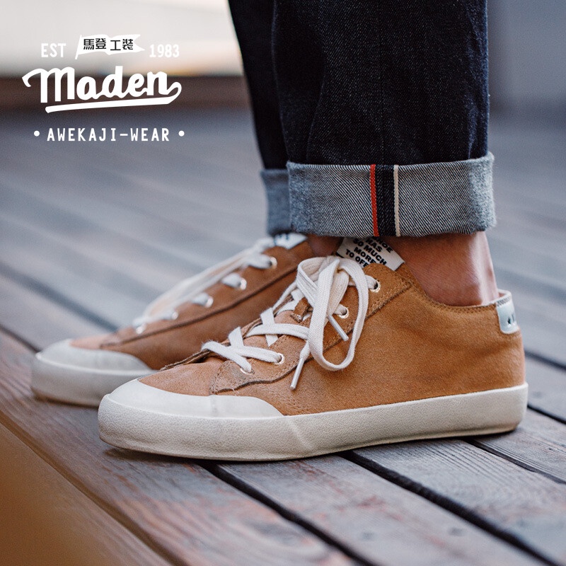 Giày thể thao MADEN da lộn cổ thấp thời trang cho nam