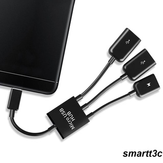 3 in1 Micro OTG Cổng USB Trò Chơi Bàn Phím Chuột Bộ Chuyển Đổi Cáp Cho Máy Tính Bảng Android Đen