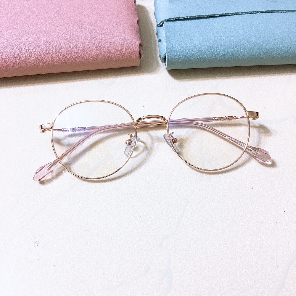 Gọng kính cận nam nữ mắt tròn kim loại phối nhựa cao cấp Liup Eyewear Vintage Hàn Quốc - VK02890