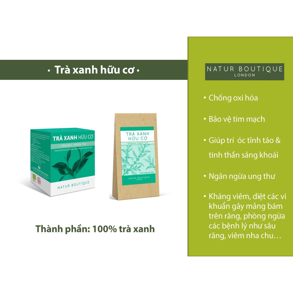 Trà Xanh Hữu Cơ Natur Boutique FITO Organic Green Tea (20 Teabags)