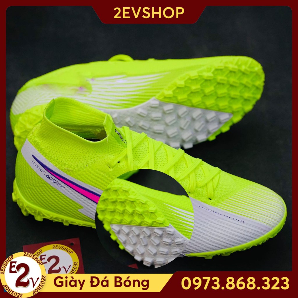 Giày đá bóng thể thao nam chất 𝐌𝐞𝐫𝐜𝐮𝐫𝐢𝐚𝐥 𝐒𝐮𝐩𝐞𝐫𝐟𝐥𝐲 𝟏𝟒 Trắng Chuối, giày đá banh cỏ nhân tạo - 2EVSHOP