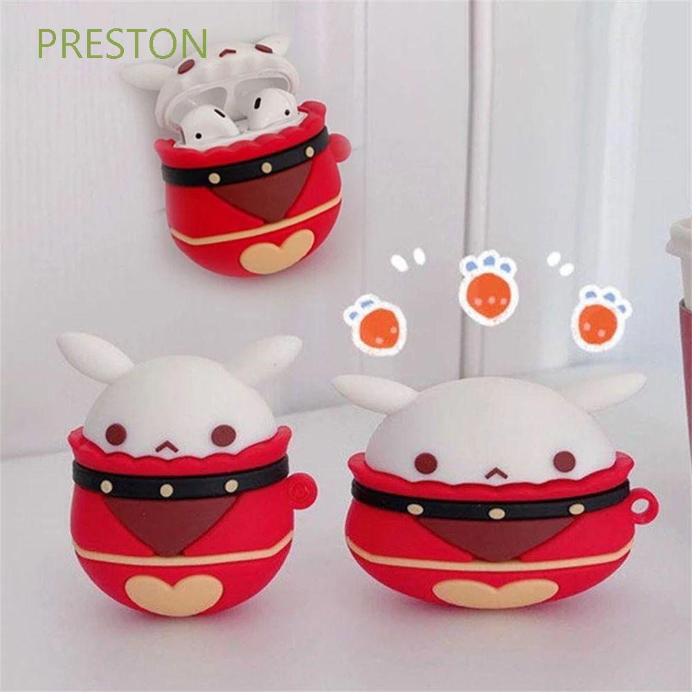 Vỏ bọc bảo vệ hộp sạc tai nghe không dây silicone thiết kế Bomb Dango Klee Ganyu Keqing thích hợp cho Airpods 1/ 2/ Pro