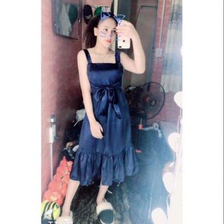 Đầm phi lụa buộc nơ