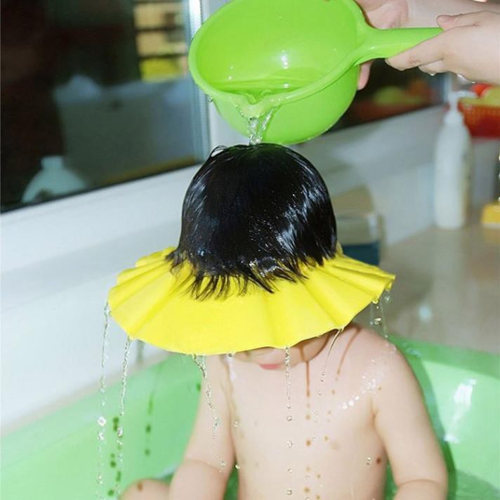 Mũ chắn nước-Mũ chắn nước cho bé-Kèm bịt tai thời trang-an toàn cho bé chống nước-xà phòng vào mắt-mũi