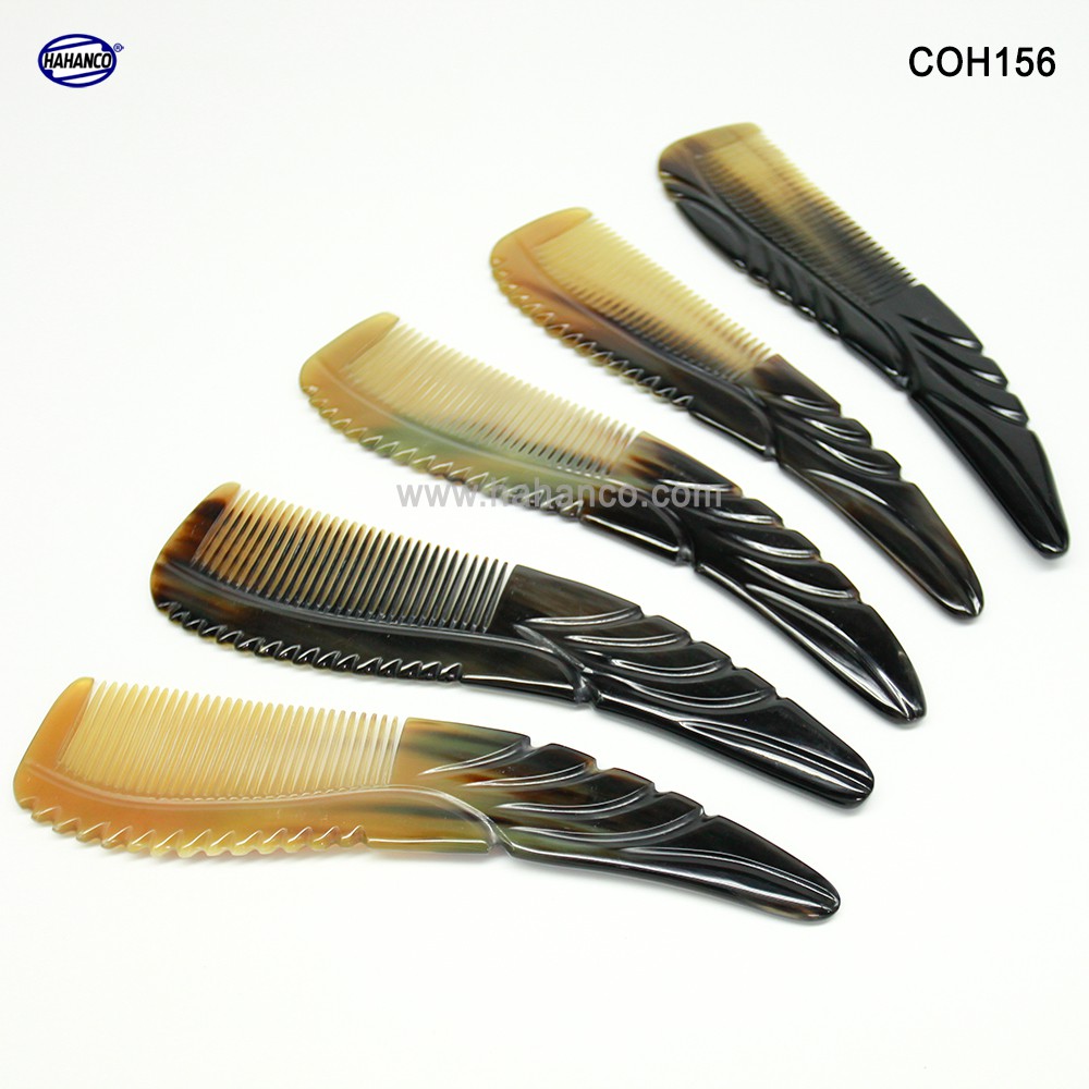 Lược sừng thân cánh chim (Size: XXL - 24cm) Mẫu cao cấp màu sắc đẹp - COH156 - Horn Comb of HAHANCO - Chăm sóc tóc