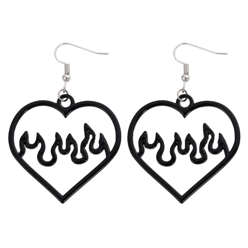 Cặp Bông Tai Trái Tim Hồng Đen Thời Trang Nữ