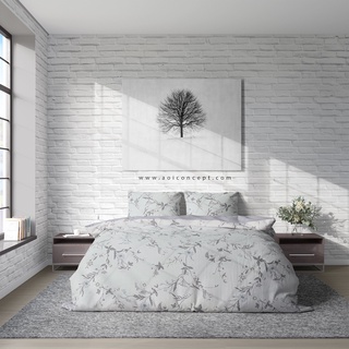 Trọn Bộ - 5 Món Ra Giường Lụa Tencel [ Lilies of the Valley ] Cao Cấp
