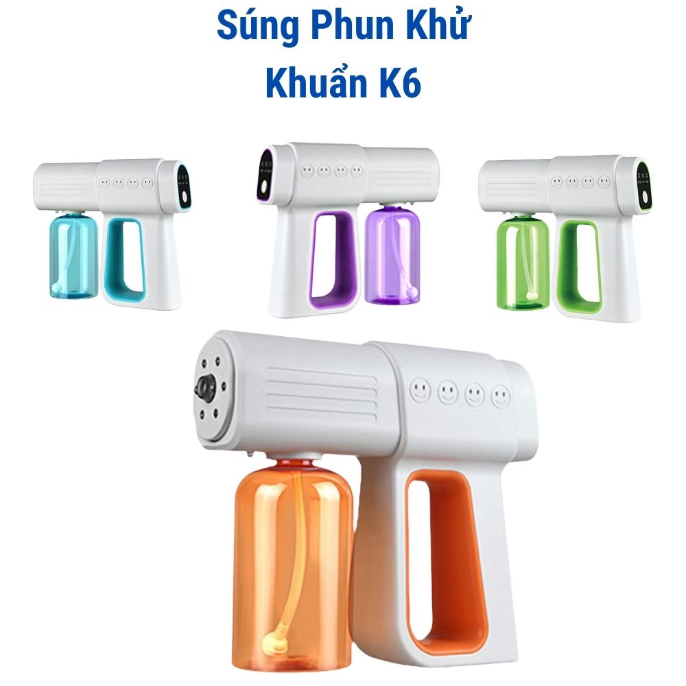 Súng Xịt Khuẩn Cầm Tay K6x Nano Cồn Cao Cấp Có Đèn Hông Ngoại Diệt Khuẩn Phun Khử Khuẩn Nano Máy Xịt Khử Khuẩn Cầm Tay