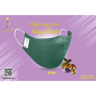 Khẩu trang lụa tơ tằm 100%, dễ chịu, thoáng khí, lọc được bụi mịn, dễ thở, 3 lớp, giặt thoải mái, kháng khuẩn 99,1%