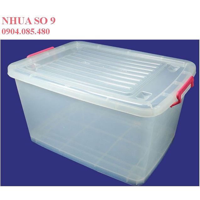 Thùng nhựa trong 60 lít bánh xe
