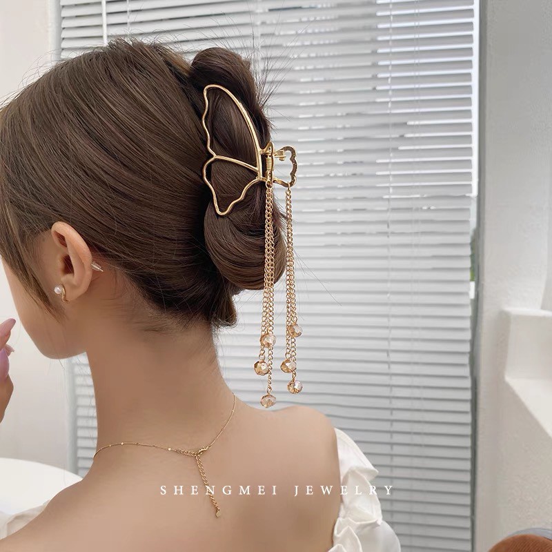 Simple and exquisite butterfly pendant temperament net red 2021 new female hairpin F316