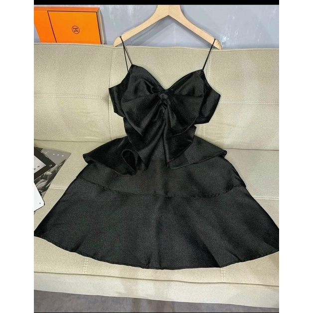 Đầm 2s nơ khoét eo