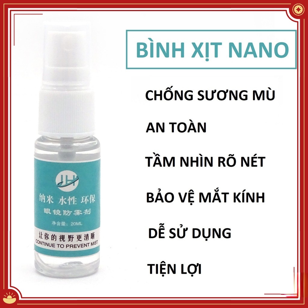 Xịt Nano Chống Sương Mù Nano Đa Chức Năng,Bình Xịt Chống Sương Mù, Hơi Nước, Nước Mưa Trên Kính Xe Ô Tô - Xe MáyChai xịt nano chống bám hơi nước,Chai xịt nano chống bám hơi nước,sương mờ cho mắt kính (Có Thể Rửa Cho Tất Cả Các Kính Và Gương)
