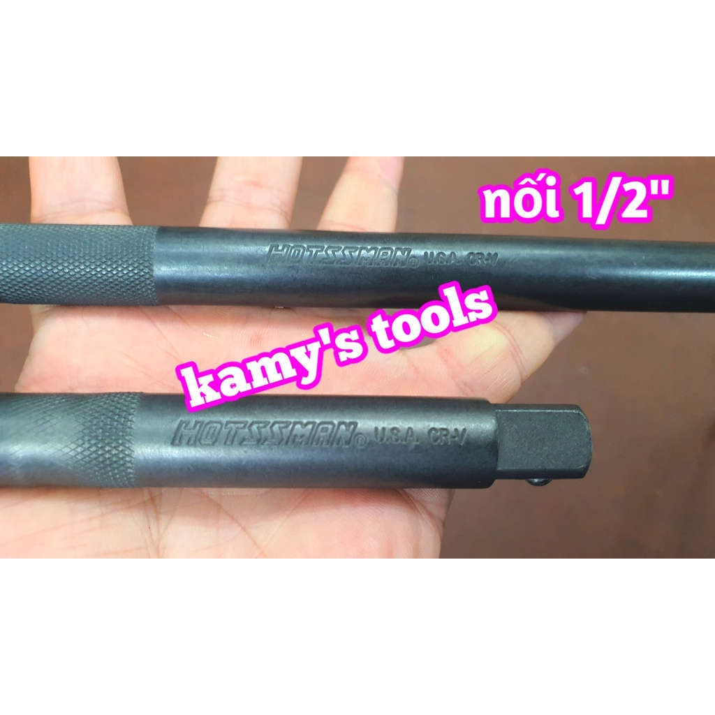Cần Nối, Khúc Nối Tuýp 1/2 inch Hotssman 75mm 125mm 250mm xi đen, Cần Tuýp Nối 1/2