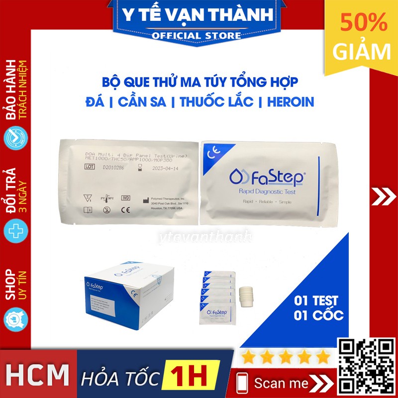 ✅ [CHÍNH HÃNG] Bộ Kit Xét Nghiệm Nhanh Chất Gây Nghiện- Fastep (USA) (Nước Tiểu), Chính xác 99%, Ma Túy -VT0157