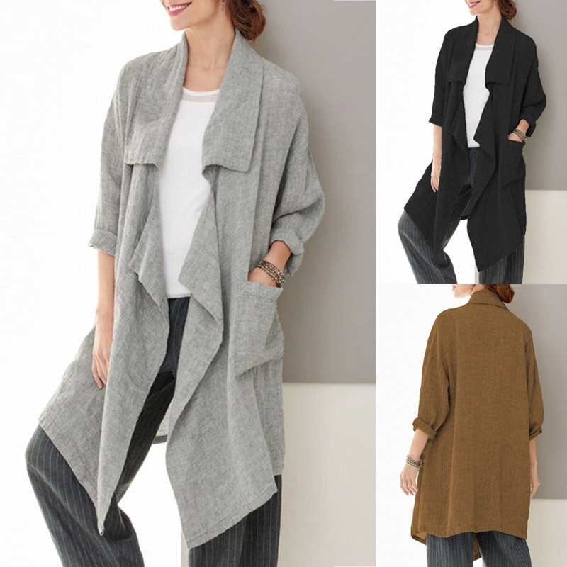 Áo Khoác Cardigan Zanzea Dáng Dài Hợp Thời Trang Cho Nữ