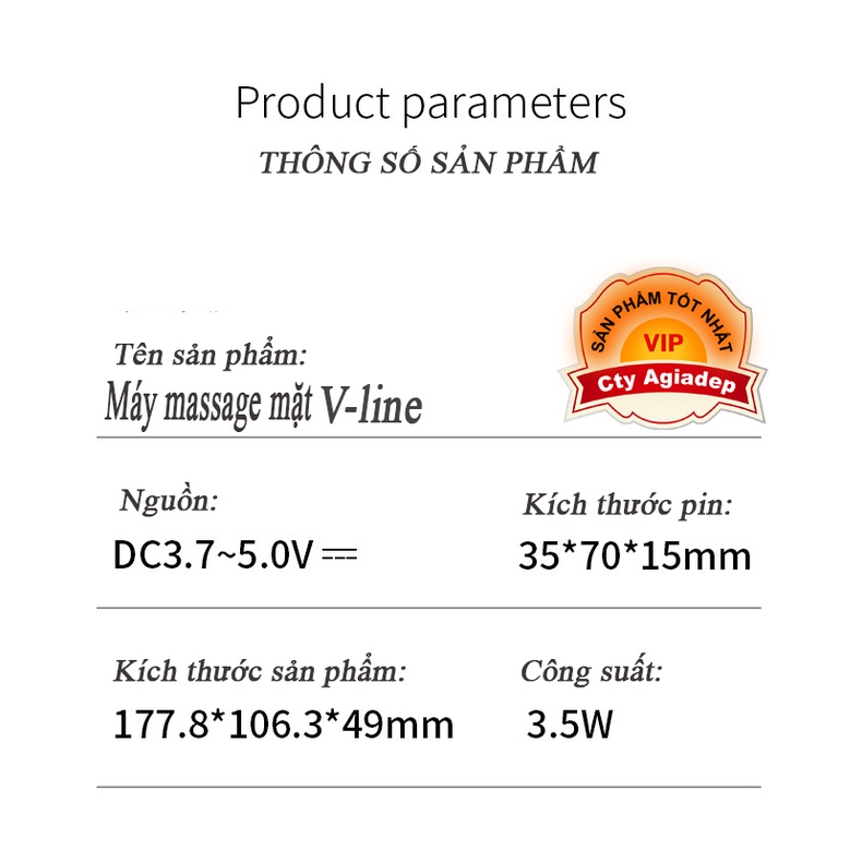 Massage mặt V-line - chăm sóc da công nghệ ánh sáng mới - bền bỉ - cao cấp - Agiadep.com