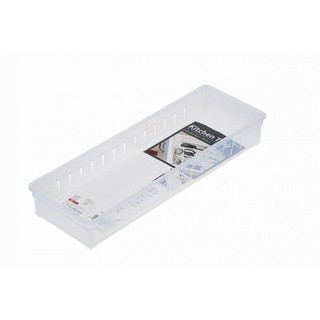 Inomata Khay nhựa trắng chữ nhật lớn