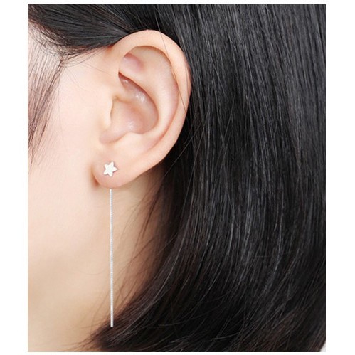 Bông Tai Mạ Bạc 925 Đính Ngọc Trai Giả Kiểu Hàn Quốc Xinh Xắn